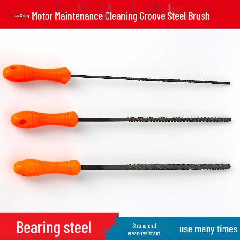 Non-Shedding Steel Brush for Motor and Pump Groove Cleaning, Rust Removal