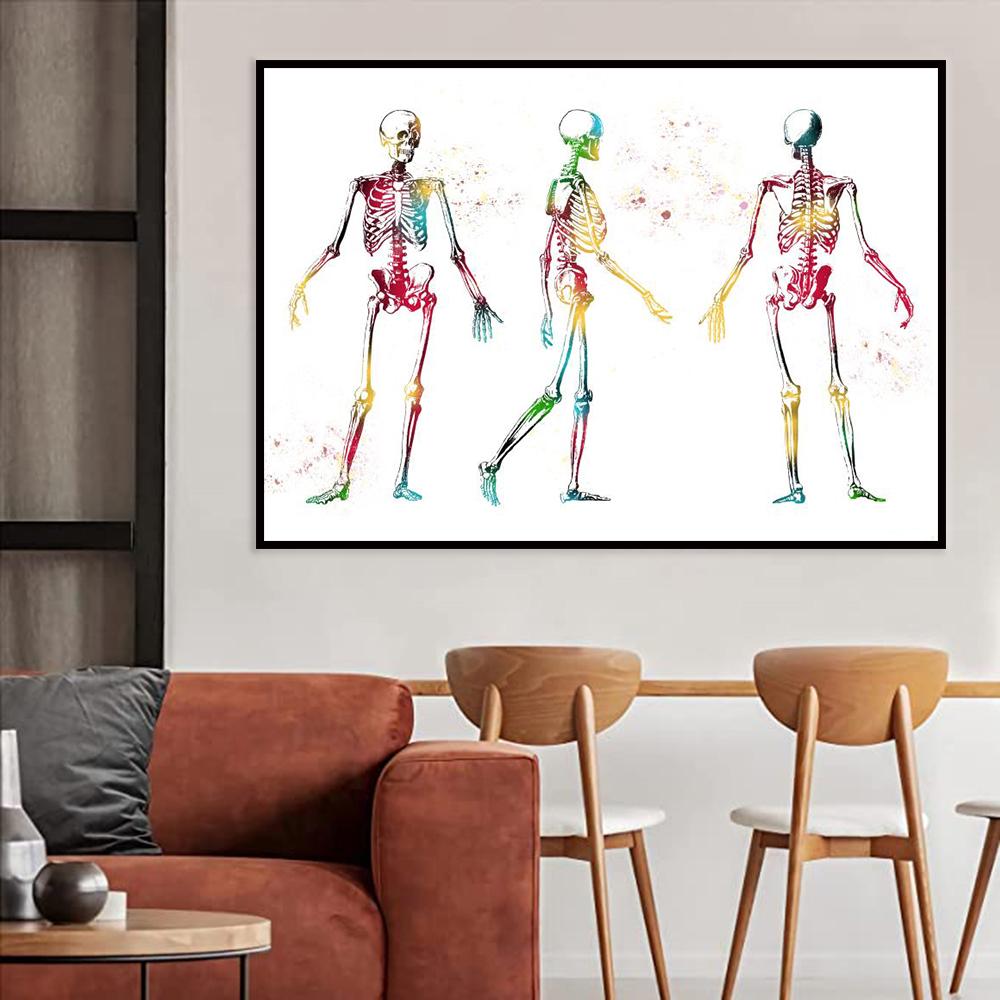 Abstract Organs Heart Skeleton Teeth Painted Wall Art Posters Home Room Decoration Canvas Painting Murals Pictures Print Artwork