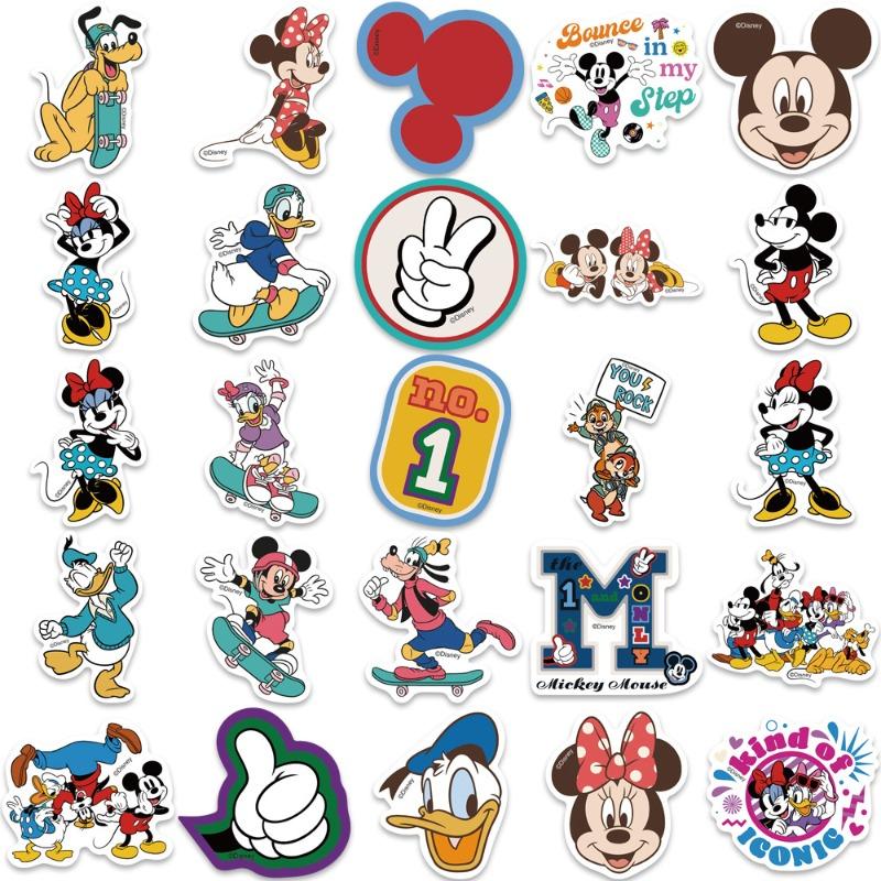 50 Mickey Mouse and Donald Duck Stickers for Decorating Guitar Luggage Case Stickers - Disney Self-adhesive Stickers