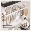 Cup Suction Nodrill Hook Kitchen Wallmounted Storage Rack For Spatulas Spoons Knives