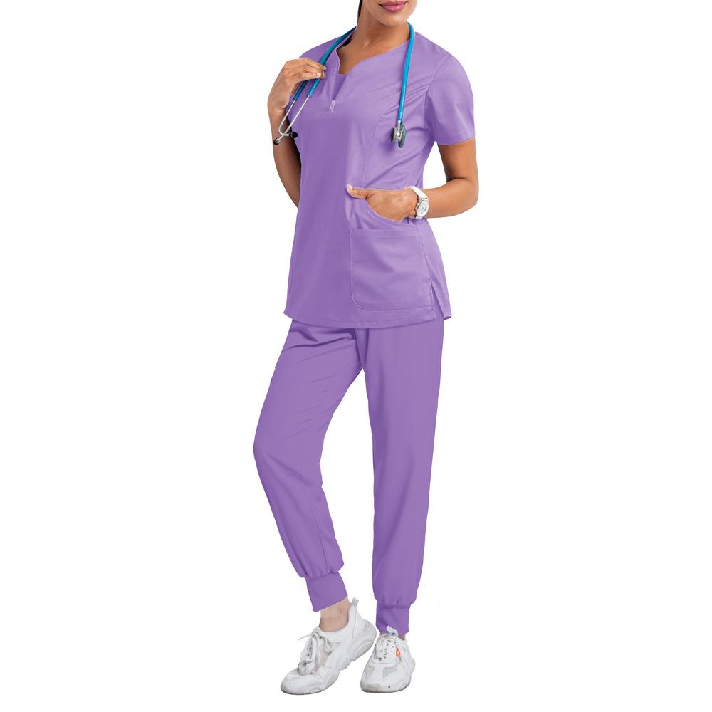 Dental Doctor Surgical Clothes Women'S Split Hand Washing Clothes Set Nursing Overalls Quick-Drying Hospital Nurse Clothes Thin Short Sleeves
