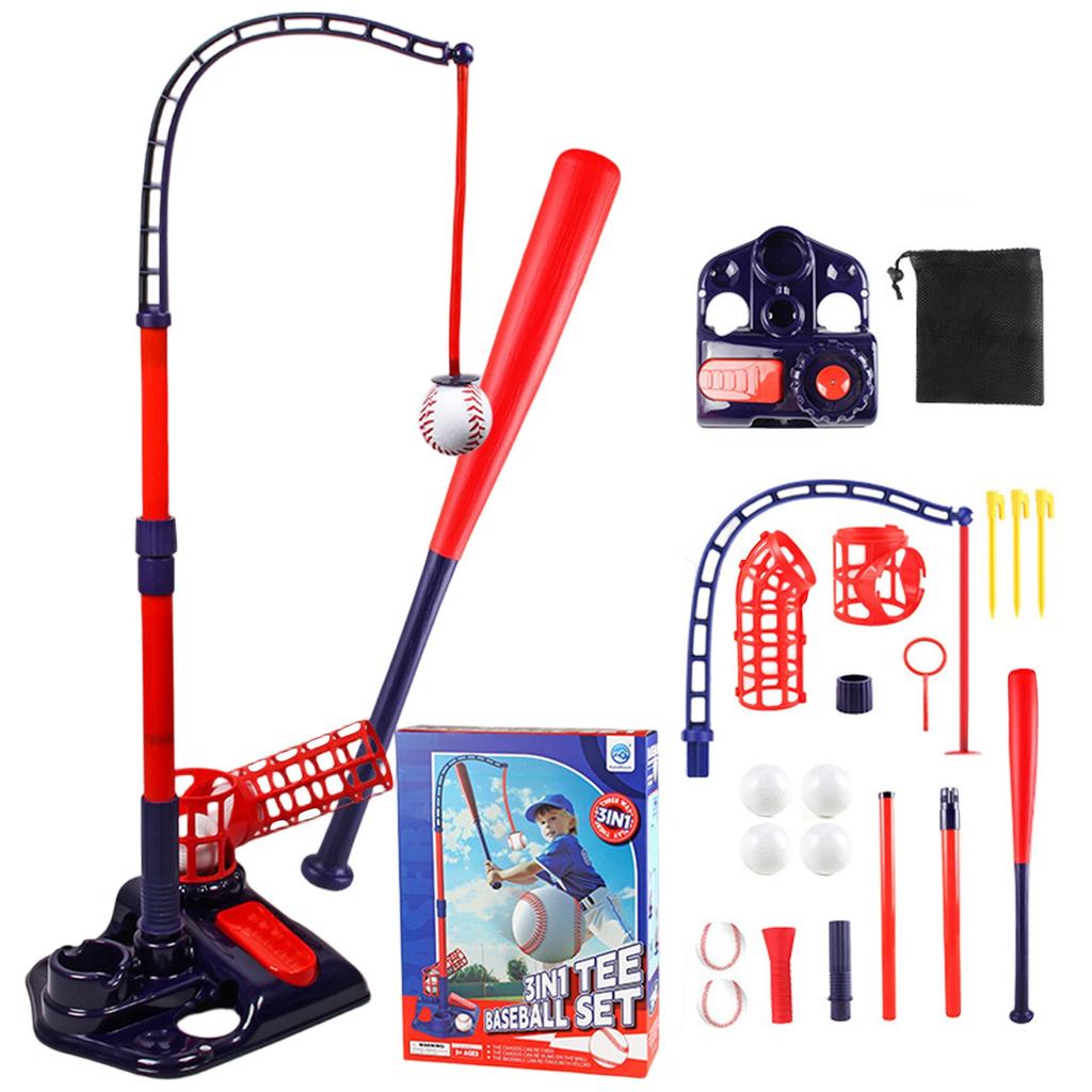 Tee Ball Set For Kids, Baseball Tee Set With Pitching Machine Retractable Age 3-12 Kids Indoor Outdoor Sport Toy For Kids