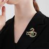 Rhinestone Snake Brooch Enamel Lapel Pin Nonfade Charm Suit Pin For Everyday Use And Festival Formal Event Cultural Gift