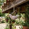 Rustic Wood Bird Wind Chime, Vintage Bird Sculpture Hanging Bell Pendant for Farmhouse, Patio, Garden, Balcony, Window Decor