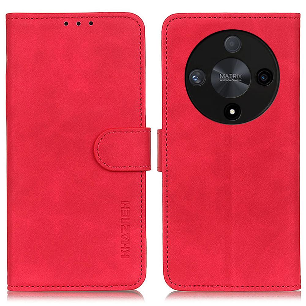 

KHAZNEH For Honor X9b 5G/Magic6 Lite 5G Leather Case Wallet Retro Phone Cover Red
