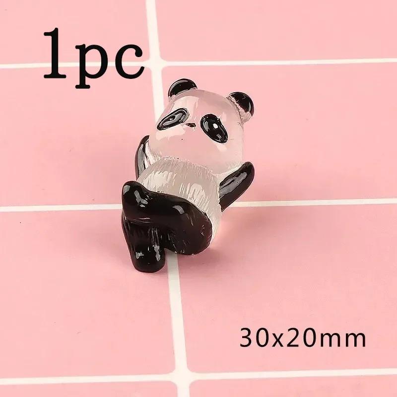 1-10pcs Glowing Panda Mini Figurines Miniature Panda Micro Landscape Ornament Glowing In Dark Miniature Flower Potted Decor