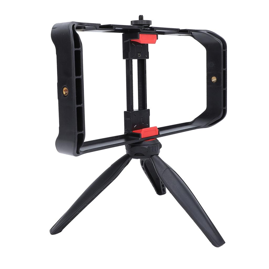 Smartphone Video Rig Filmmaking Vlogging Case Stabilizer Rig with Tripod Cold Shoe Mount 1 4 Inch Screw Interface for