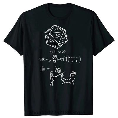 Novedad La ciencia de los dados de 20 caras Camisetas Gráfico Algodón Ropa de calle Manga corta DND D20 Mazmorra Jugador Dragón Dados Camiseta