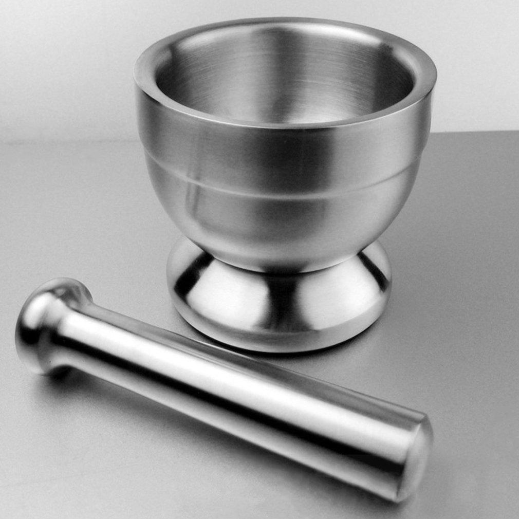 Presă de usturoi din oțel inoxidabil, mortar, ustensilă de bucătărie durabilă pentru măcinarea și zdrobirea condimentelor, ierburilor, usturoiului