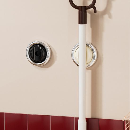 Multi-functional Magnetic Storage Rack No Drilling Adhesive Space Saving Clothes Hook Pole Electric Toothbrush Toilet Brush Broom Organizer Holder