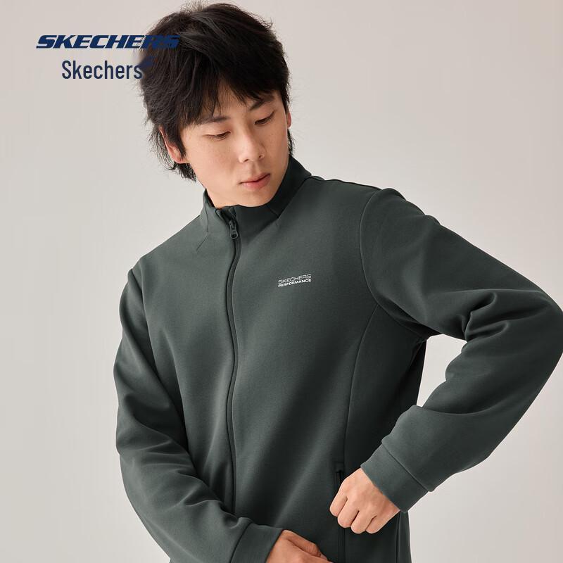 Skechers Men's P425M202 Plush Lined Water-Resistant Stand Collar Jacket