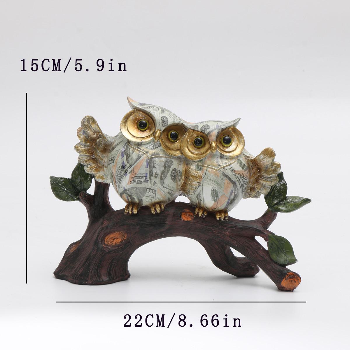 

1 шт. Nordic Charm - изящное украшение из смолы в виде совы, согревающий домашний декор с художественным оттенком, идеальный аксессуар для любителей животных