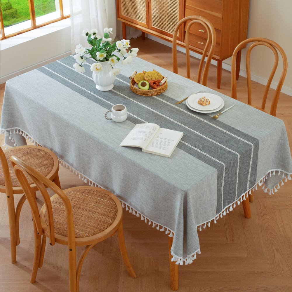Hot-Selling Ins Wind Tablecloth Cotton And Linen European-Style Fabric Dust-Proof Dining Table Cloth Coffee Table Rectangular Tablecloth Spot