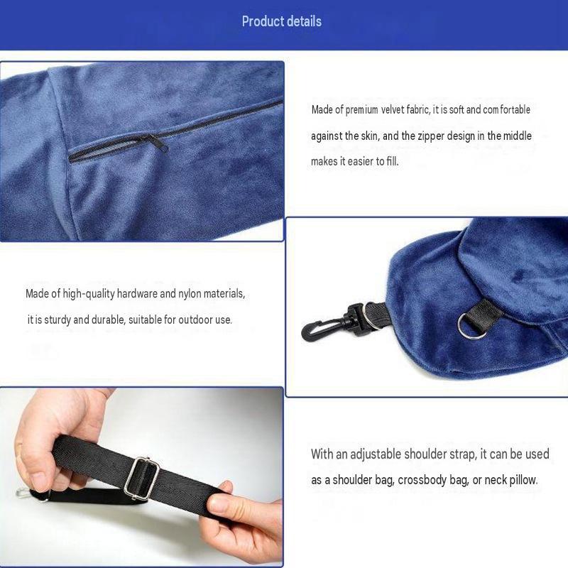 U Shaped Travel Pillow Stuffable Clothes Soft Plush Neck Pillow Multifunctional Luggage Storage Case For Plane Car Office Rest