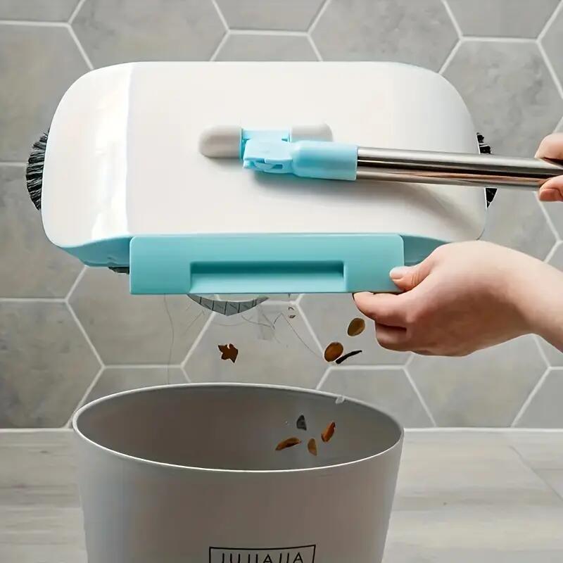 Household Floor Sweeper With Dustpan Set 2 In 1 Machine Cleans Dust Manual Hand Push Mop Vacuum Cleaner