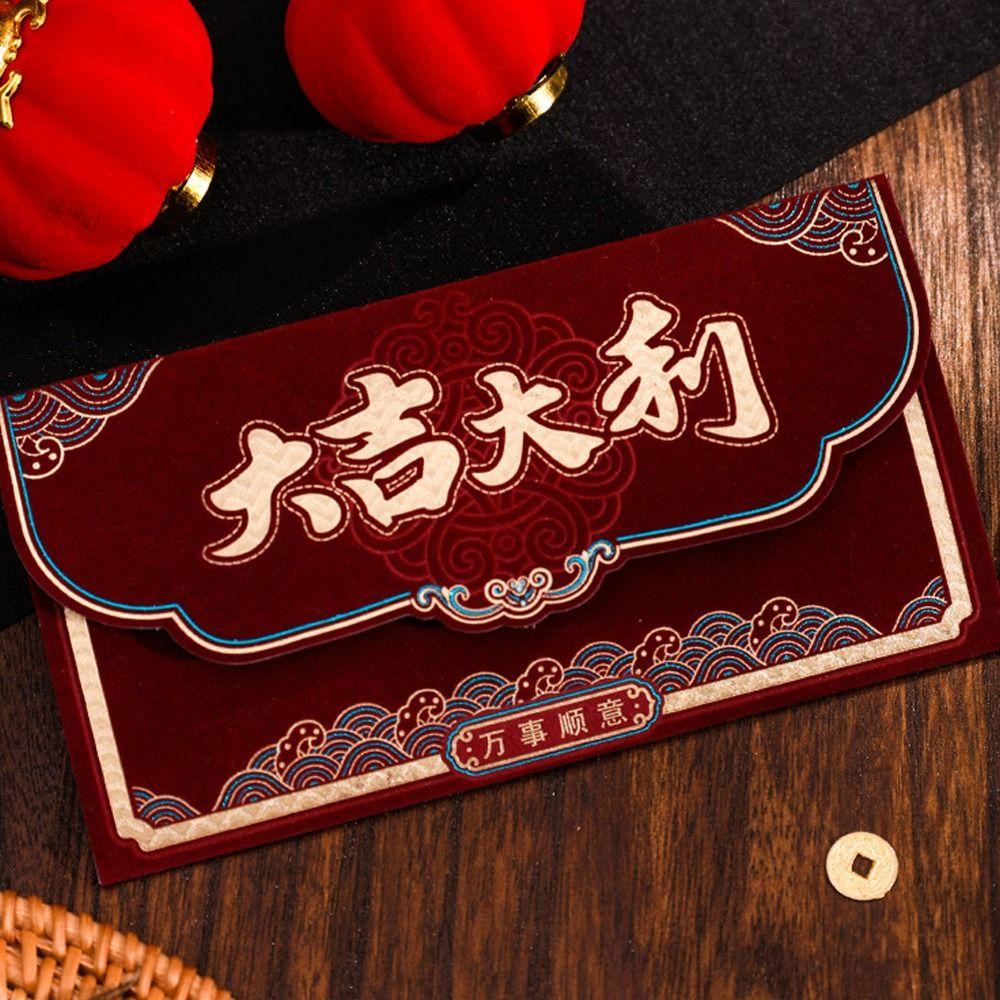 Traditional New Year Gift Bags Blessing Lucky  Money Pocket Creative Good Luck Red Packet  Bonus