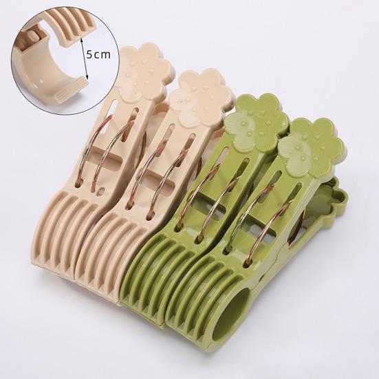 Yousheng 4Pcs Beach Towel Clips Multipurpose Laundry Pins with Anti-Slip Spring Mechanism Portable Heavy Duty Clothes Drying Clips