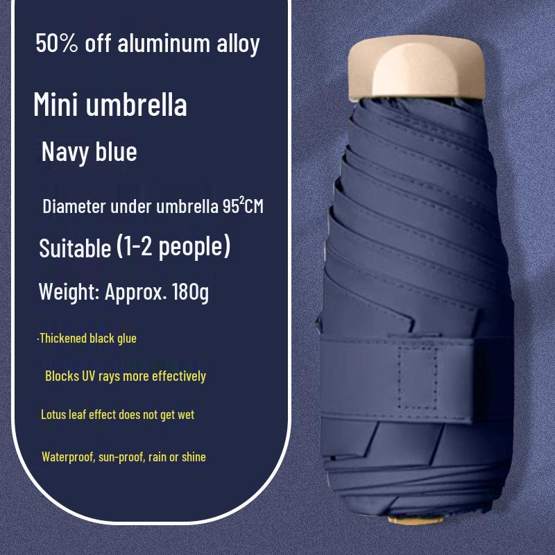 

Градиентный черный виниловый мини-солнцезащитный козырек: Пятисложный портативный зонт-капсула для женщин