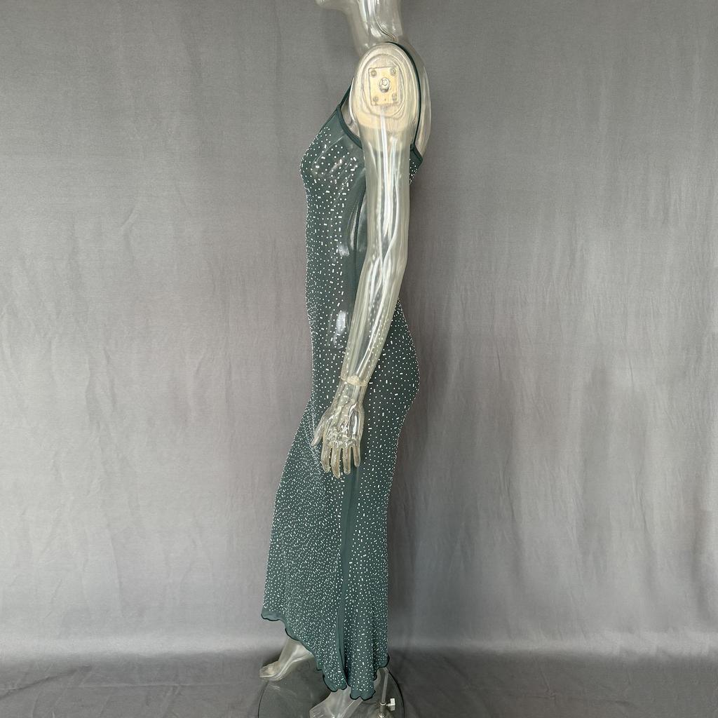 2025 Rochie de seară sirenă cu bretele spaghete cu strasuri