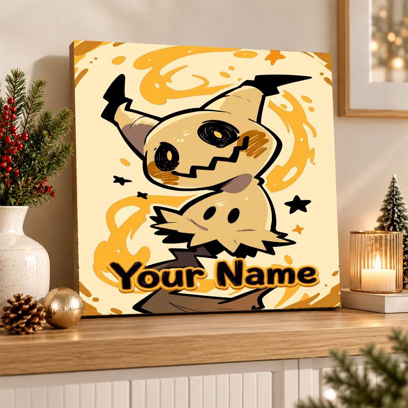 Mimikyu Custom Name Diamond Painting Personalized 5D Full Drill DIY Diamond Art Home Decor