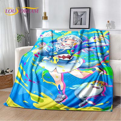 Gawr Gura Hololive Lindo Anime Manta de Felpa Suave, Manta de Franela Manta para Sala de Estar Dormitorio Cama Sofá Cubierta de Picnic Niño