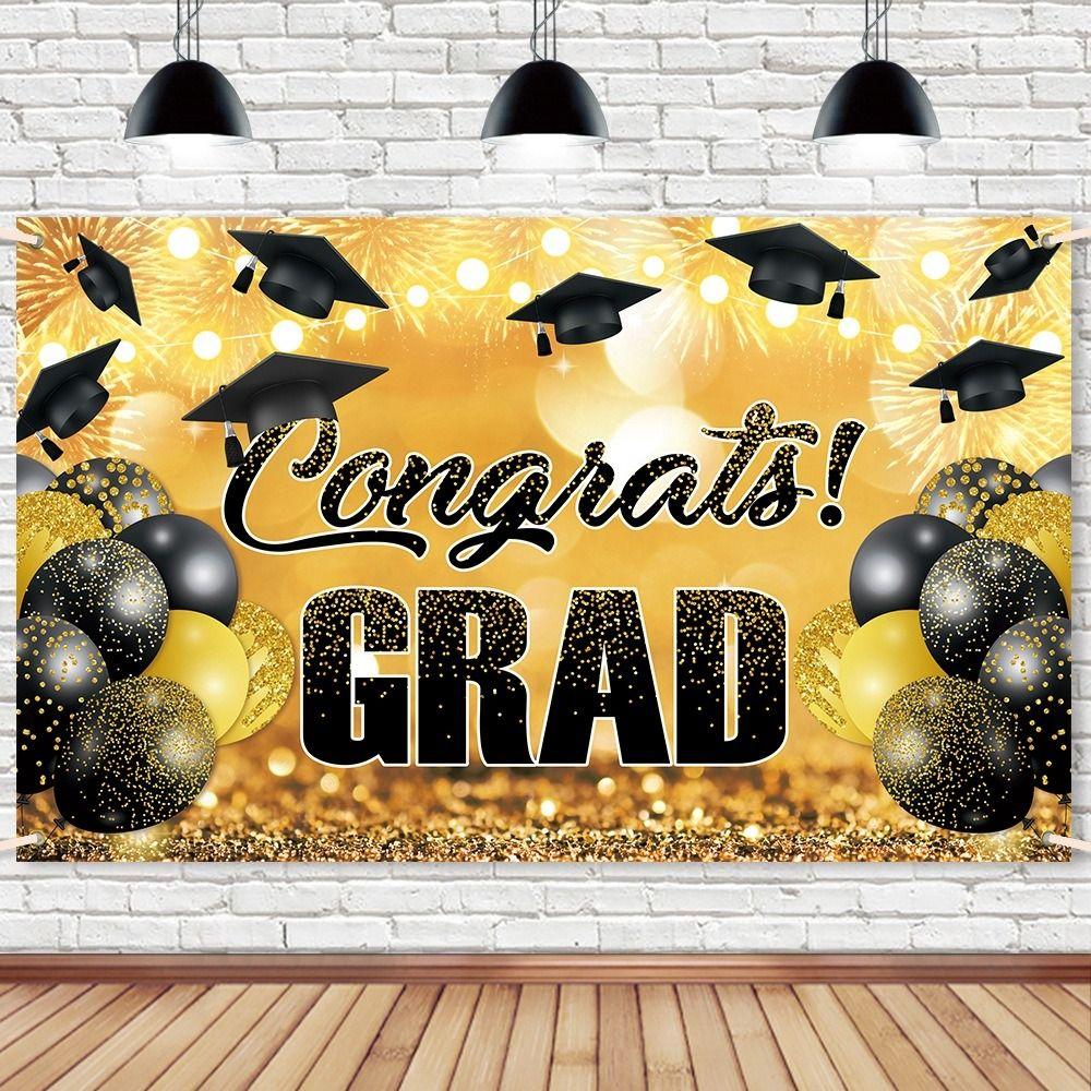 Congrats Grad Graduation Season Background Bachelor Hat Happy Graduation Banner  Photo Booth