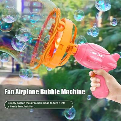 Electric Fan Airplane Bubble Machine Semi-Automatic Soap Blower Toys Fun Fun Bubbles  Outdoor