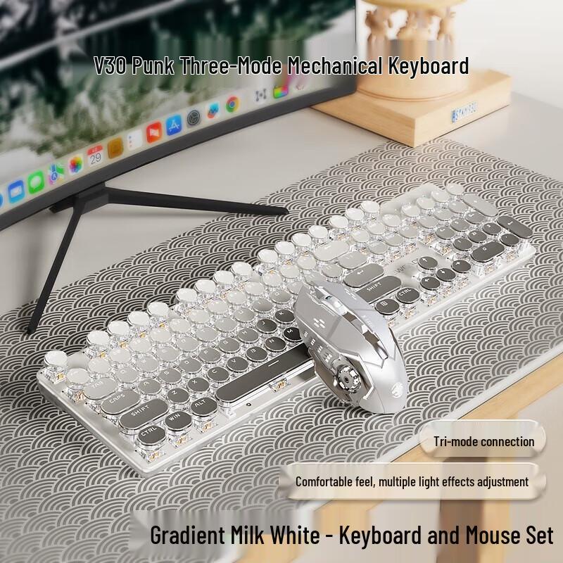 

EWEADN V30 Retro Steampunk Wireless Mechanical Keyboard & Mouse Set