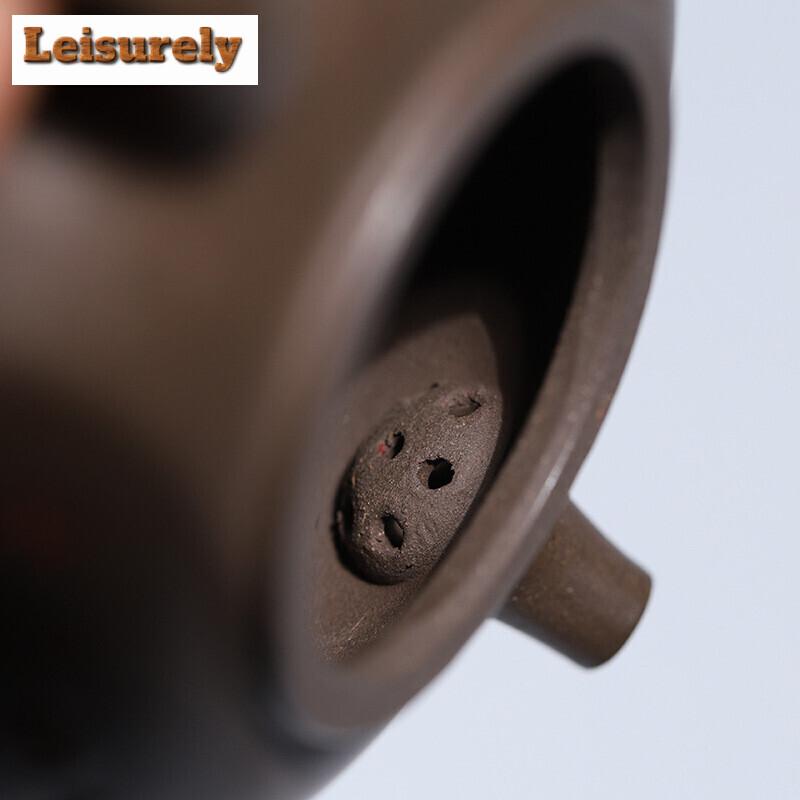 180ml Authentic Yixing Purple Clay Bamboo Teapot Raw Ore Steel Gray Section Mud Kettle Household Zisha Tea Set Beauty Teaware