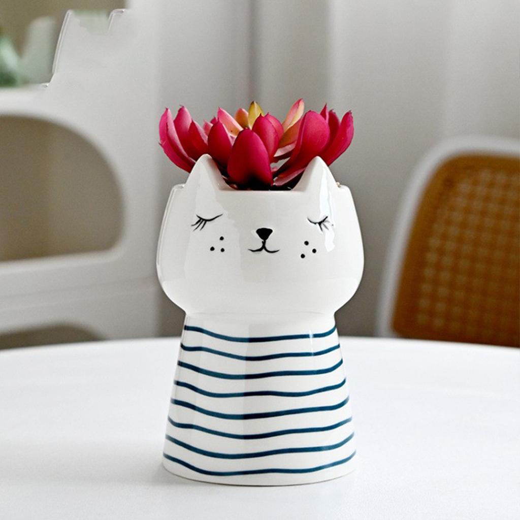 Cute Cartoon Animal Ceramic Flower Pot Creative Succulent Planter for Indoor Home Decor