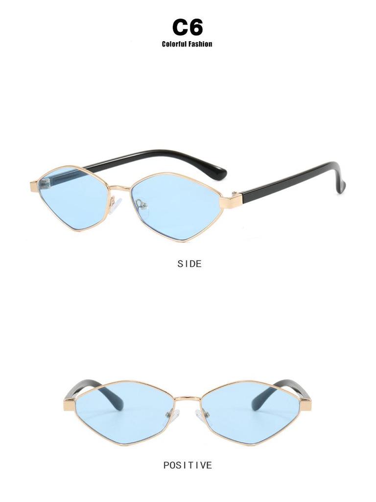 2024 High-End Small Frame Rhombus Cat Eye Polygon Sunglasses