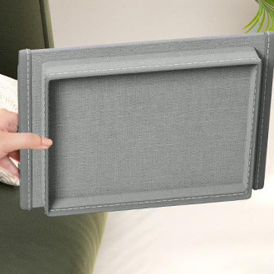 Couch Cup Holder Tray Couch Drink Holder Caddy Sofa Armrest Organizer with Side Pockets for Remotes Cell-Phone Tablet Snack