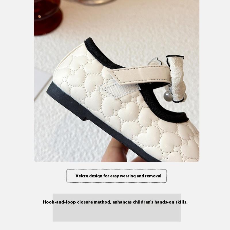 New Spring and Autumn Girls' Fashionable and Comfortable Soft-soled Leather Shoes