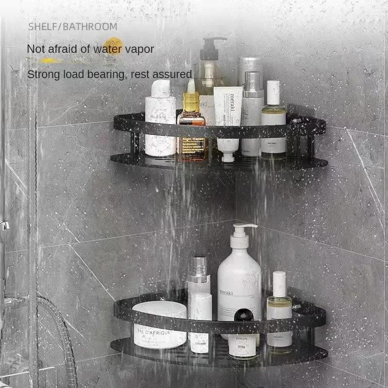 Mensola da Bagno Senza Chiodi Mensola Angolare per Doccia Mensola in Alluminio per Shampoo Portaoggetti per Doccia Accessori da Bagno Mensole da Bagno