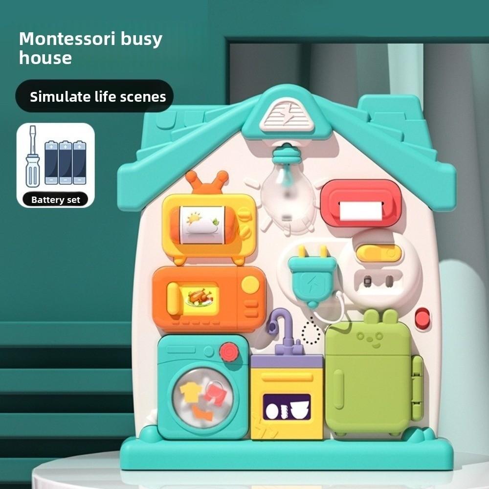 

Sensory Development Steering Wheel Toy General Knowledge Early Education Toys for Baby 20 in 1-Green