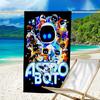 proof beach towel with a Astro Bot4 pattern - soft,absorbent,quick-drying,machine washable - perfect for swimming,camping,bathing