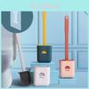 Silicone Flex Toilet Brush Set With Ergonomic Non-slip Handle And Durable Holder Base