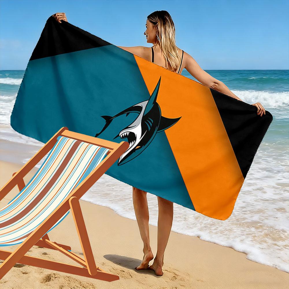 Fierce Shark Graphic Towel Beach Towel Quick-drying for Travel Outdoor Sports Jogging Beach and Swimming