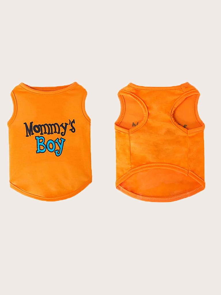 1pc-Dog Vest with Interesting Letters Printed On Pets, Breathable Clothing for Cool Dogs In Summer, Dog Soft Vest
