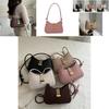 Stylish Large Capacity French Commuter Shoulder Bag With Lock Closure For Women In White Black Pink Khaki Brown