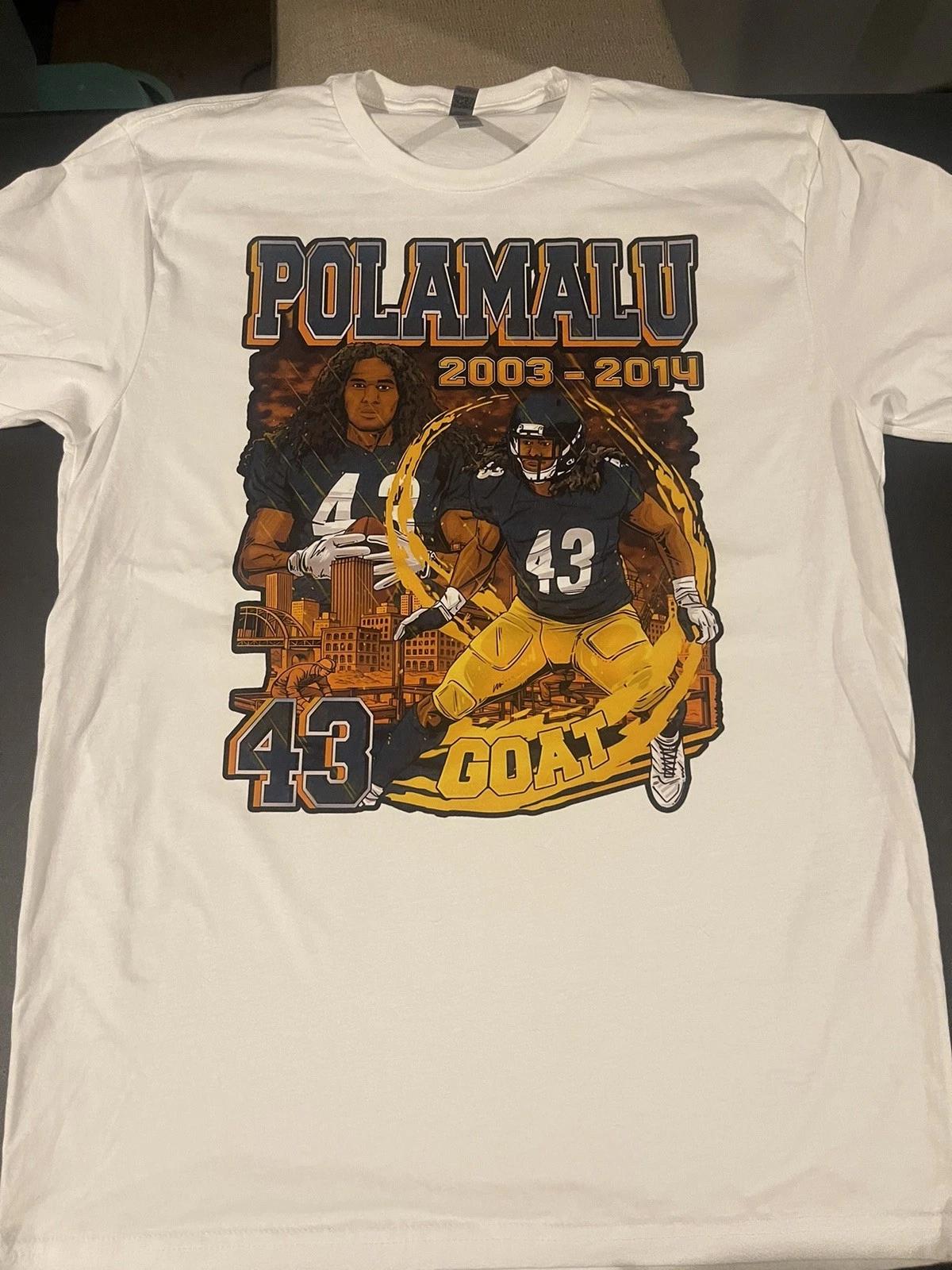 

Troy Polamalu Steelers NFL Graphic T-Shirt Men’s Large Retro Vintage Gift NEW L