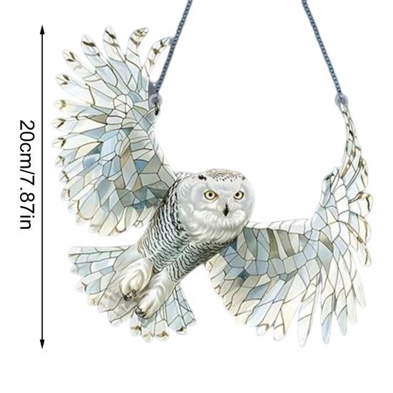 Sova Sluneční lapač Barevný akrylový lapač světla Ozdoba na zavěšení na okno pro domácí zahradu Dekorace na balkón Dekorace pro ptáky Dárek