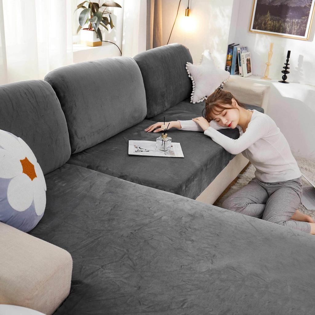 Stretch Sofa Cover Cover All Inclusive Universal Sofa Cushion Living Room Four Seasons Universal Winter Models Plush Thickened Cushion Universal