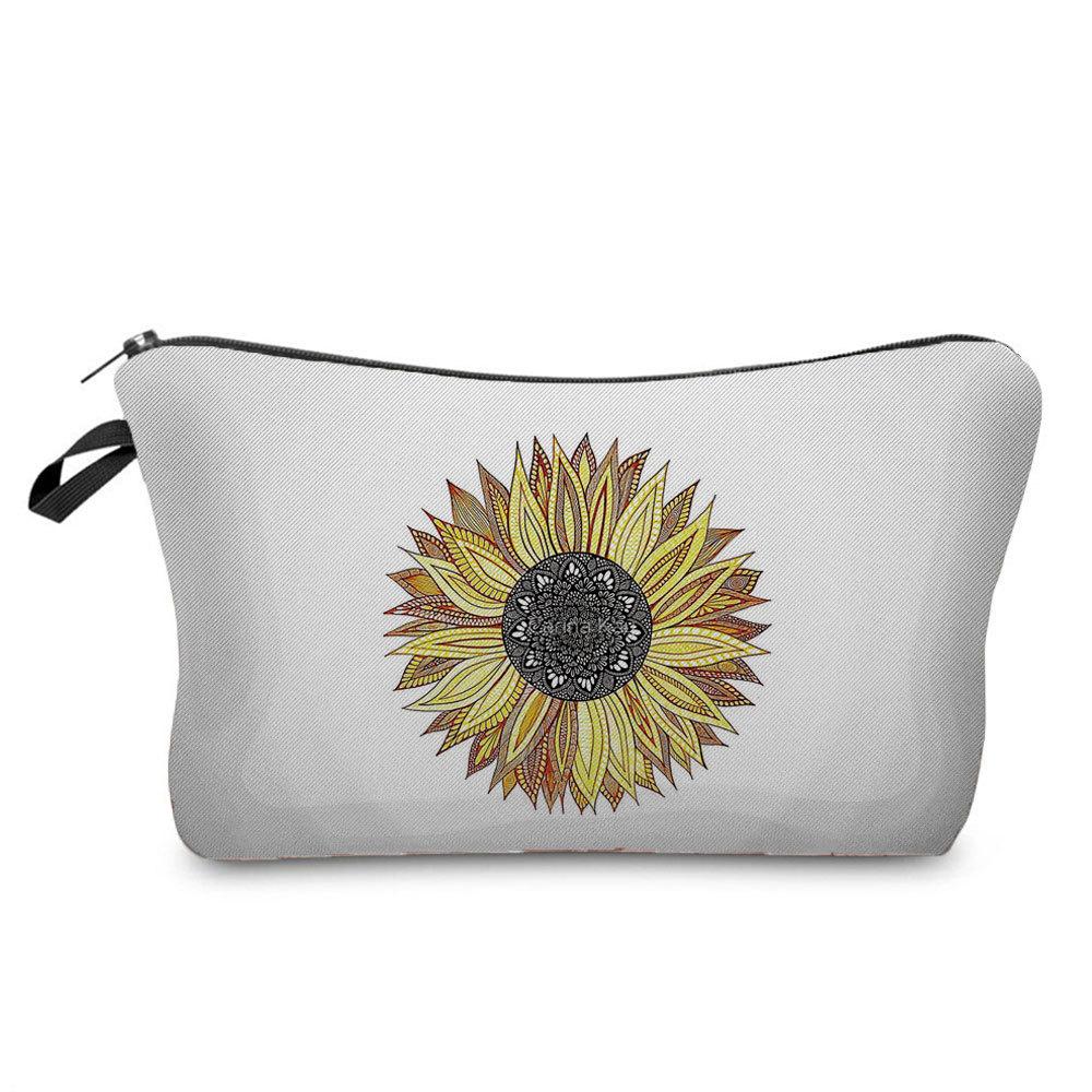 Women Flower Print Cosmetic Bag Toiletries Organize Travel Storage Case 6670