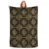 Griechische Schlüssel Mäander Schwarz Gold Große Decken Weich Warm Flanell Überwurfdecke Abdeckung für Bett Wohnzimmer Picknick Reisen Zuhause Sofa