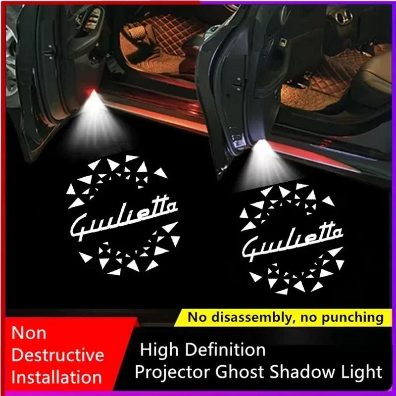 LUBTW1 2PCS For Alfa Romeo LOGO LED Car Door Welcome Light Projector Logo For Alfa159 Mito Stelvio Brera Spider Giulietta Giulia Romeo
