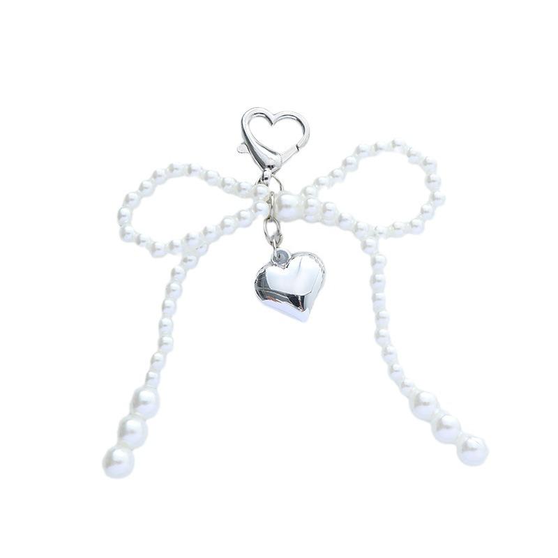 Trending Heart-Shaped Bow Bag Charm: Keychain & AirPods Pendant