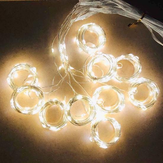 Pleasure Holiday 100LED 3x1Meter Curtain Strings Light USB 8-Mode Fairy Lamp with Remote Control