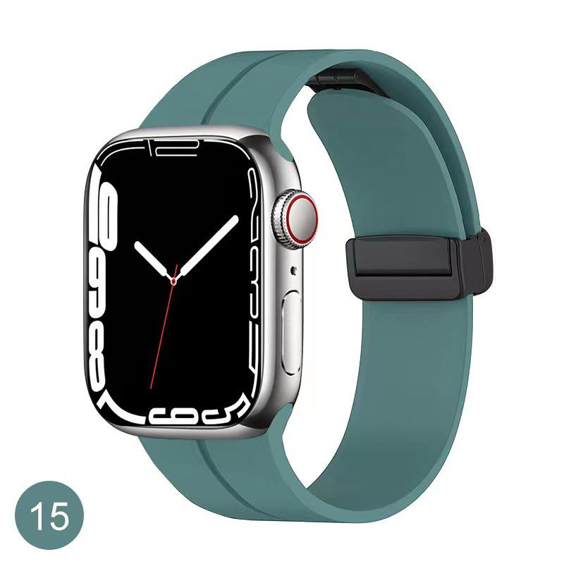 Magnetic Silicone Sport Band with Folding Buckle for iWatch/Apple Watch S10