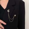 Shirt Brooch Badge Tassel Chains Women Brooches Chain Brooches Pins Star Moon Brooch Korean Style